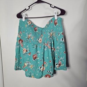 Torrid Teal Floral Smocked Tube Top